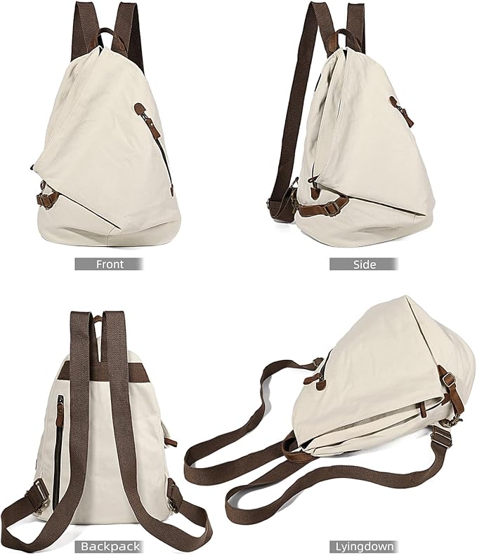 KL928 Canvas Vintage Backpack – Large Casual Daypack Outdoor Travel Rucksack Hiking Backpacks for Men Women