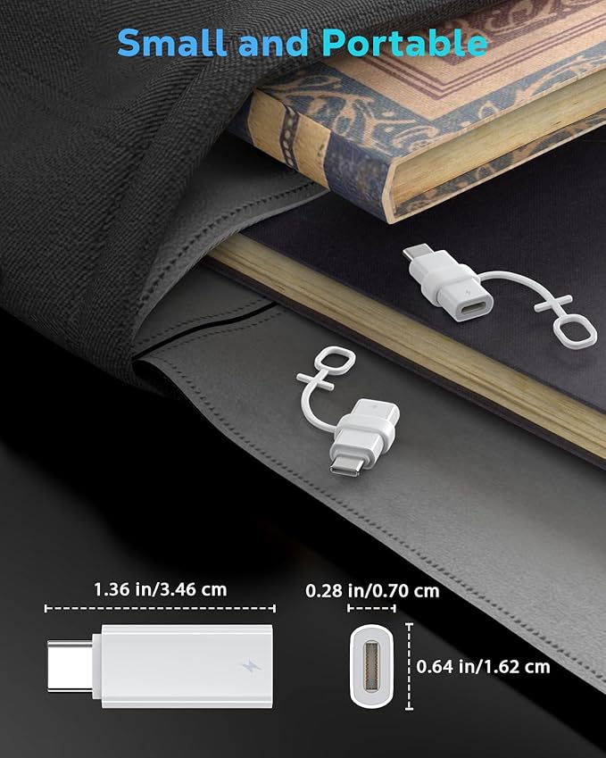 60W USB C to Lightning Headphone Audio Adapter for iPhone 17 Air 16 16e 15 Pro Max Plus, iPad Pro/Air - PD Fast Charging Data Lightning to USB C Adapter for Earphones, Not for OTG/Lavalier Microphone