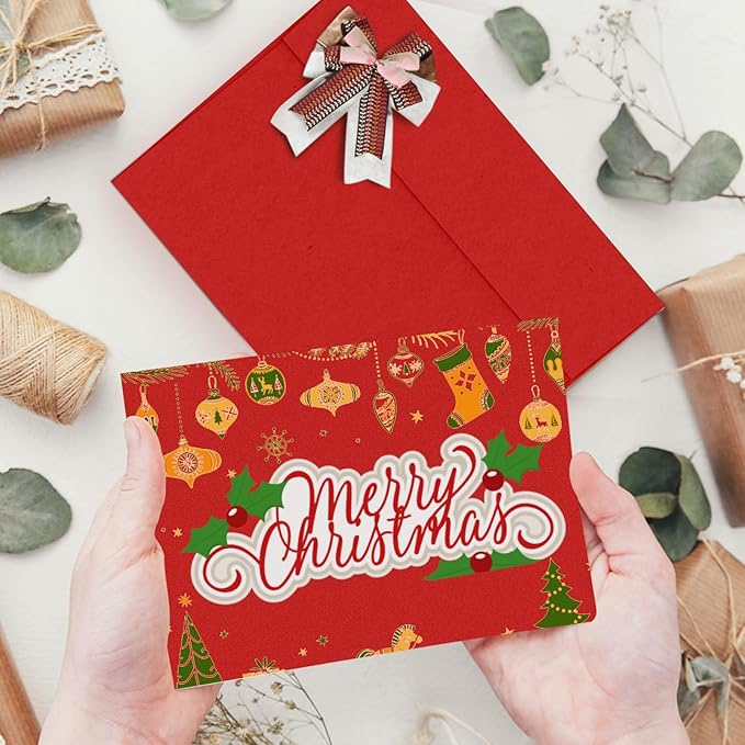 Red 5x7 Envelopes 100 Pack, Goefun A7 Self Seal Printable Invitation Envelopes for 5x7 Cards, Christmas, Birthday, Engagement, Anniversaries, 5.25 x 7.25 in, 120 GSM