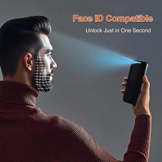 OneFish Screen Protector Privacy Compatible with iPhone 17 Pro 2 Pack 4 Way 360° Anti-Spy Tempered Glass, 9H Hardness, 3D Curved Edges, Case-Friendly & Easy Installation