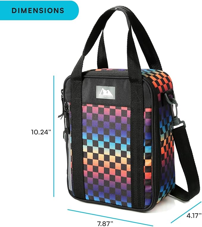 Arctic Zone Urban Lunch Box Combo with 210g Ice Pack and Sandwich Container, Checkered