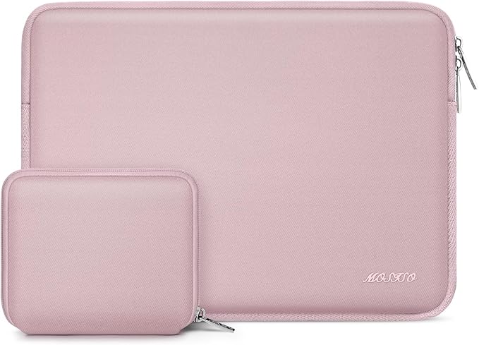 MOSISO Laptop Case 16 inch, 15-15.6 inch Laptop Sleeve Bag Compatible with MacBook Pro 16 inch, HP, Acer, Dell, Lenovo, ASUS Notebook, Neoprene Computer Sleeve Bag with Small Case, Baby Pink