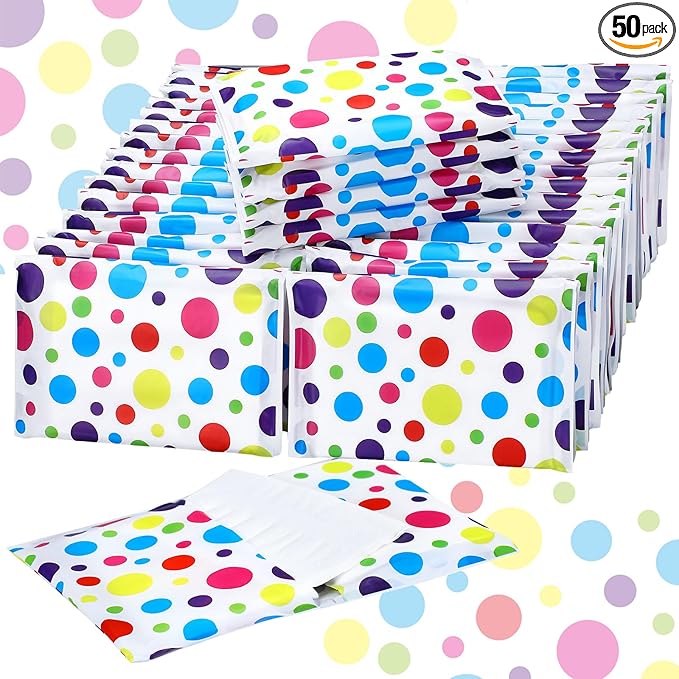 Geyee 50 Packs Facial Tissue Travel Packs Disposable Pocket Tissues for Wedding Guest Travel School Purse Home Supplies, 500 Sheets 3 Ply(Polka Dot)