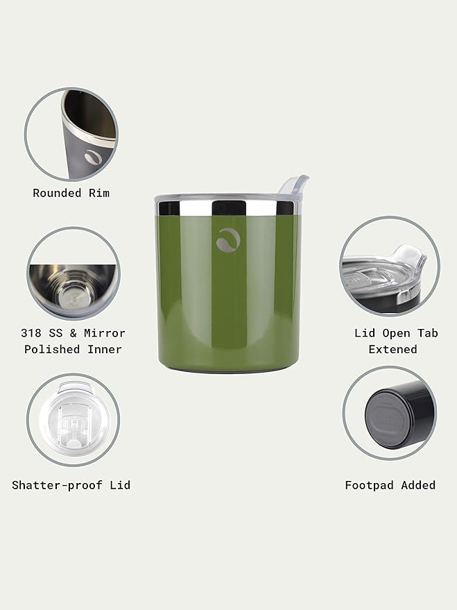 Drinco- 10oz Stainless Steel Tumbler, Vacuum Insulated Tumbler Whiskey Glass, Rocks Glass, GULT (10oz Whiskey Tumbler, Forest)