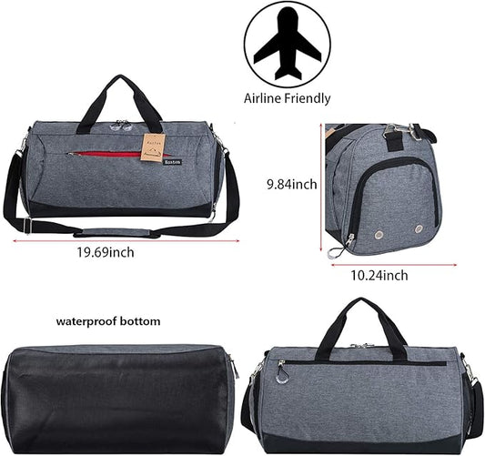 Kuston Sports Small Gym Bag for Men and Women Travel Duffel Bag Workout Bag with Shoes Compartment&Wet Pocket