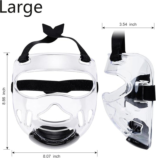 Clear Face Guard, Safety Face Shield Portable, Boxing Faceshield KarateDetachable Taekwondo Protection Face Cover Sparring