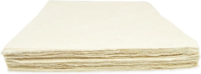 Handmade Lokta Laser and Inkjet Printer Paper with Deckle Edge 8.5x11 Inch Vintage Decorative Specialty Printing Paper (100 Sheets, Natural)