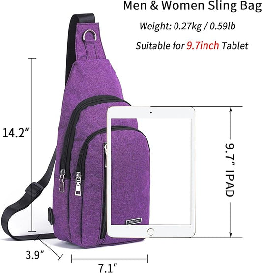 Seoky Rop Small Sling Bag Crossbody for Men Women One Strap Shoulder Cross Body Bag Sling Backpack for Travel