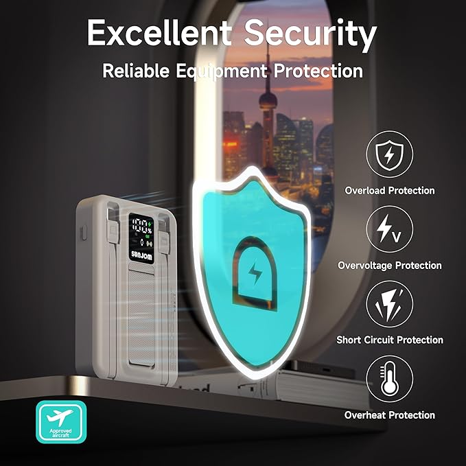 Endless Portable Charger Power Bank with LCD Display for Magsafe 10000mAh, Fast Charging, Wireless&Type-C&Lightning Cable Output, 22.5W Magnetic Charger, for iPhone 16/15/14/13/12 Series