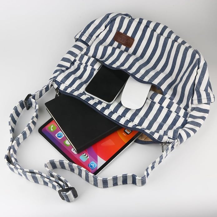 Large Canvas Messenger Bag with Multiple Pockets for Men and Women, Crossbody Shoulder Tote Hobo Laptop Bag