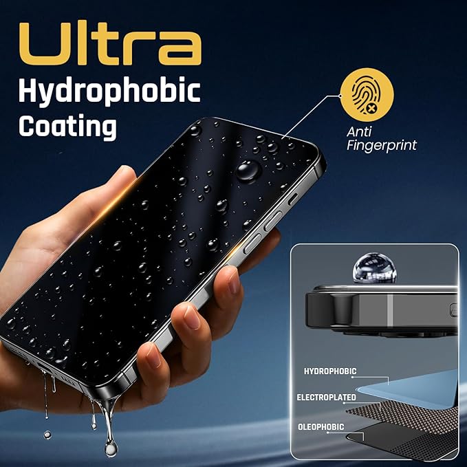 TEMPRTEK+ 2 Pack Screen Protector for iPhone 16 Pro | 9H+ Military Grade Protection for iPhone 16 Pro Screen Protector | Anti Scratch/Fingerprint | Bubble Free Easy Installation | Case Friendly