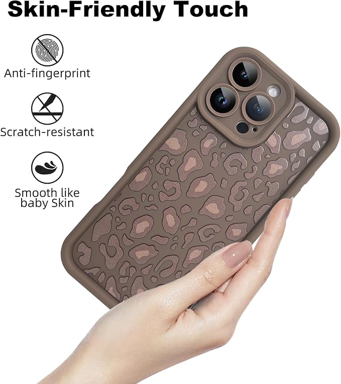 KANGHAR Case for iPhone 16 Pro Max Leopard Printed Pattern Cute Cheetah Phone Case Soft TPU Shockproof Protective Cover for iPhone 16 Pro Max 6.9 Inch Brown