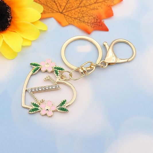 Elechobby Heart Shape Letter Keychain - Cute Accessory for Women,Sister,Mom,Bestie, Handbag Backpack Charm,Car Keyring