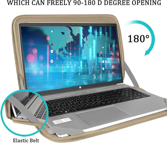 15.6 inch Laptop Sleeve, Shockproof Protective Computer Carrying Cover with Front Pocket, Briefcase Handbags Laptop Case for 15.6 inch HP, Dell, Acer, Asus, Notebook, Khaki