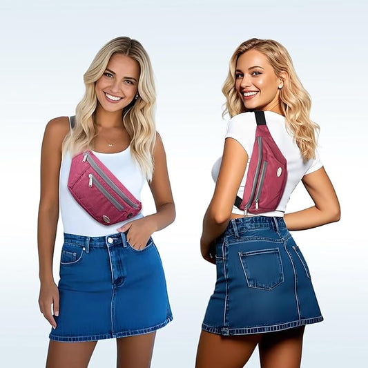 Entchin Fanny Pack for Women Men,Crossbody Belt Bag with 4-Zipper Pockets,Adjustable Waist Bag Pack,One of the Most Popular Travel Essential Gifts for Walking,Traveling,Cycling