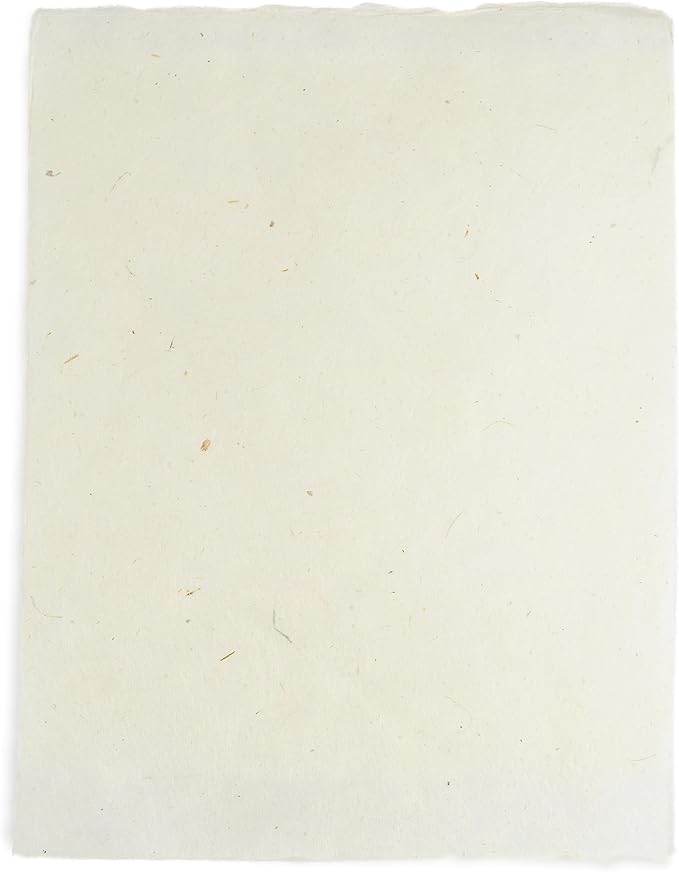 Handmade Lokta Laser and Inkjet Printer Paper with Deckle Edge 8.5x11 Inch Vintage Decorative Specialty Printing Paper (25 Sheets, Natural)