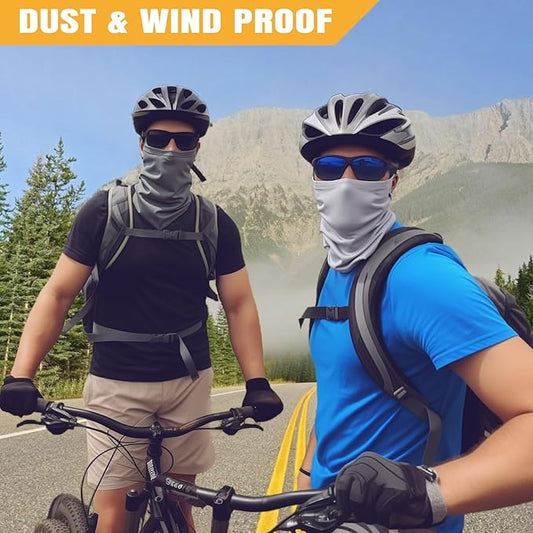 HONGTEYA 6 Pack Neck Gaiter Face Mask: Breathable Windproof Face Cover Balaclava High Elastic Earloop Bandana for Men Women