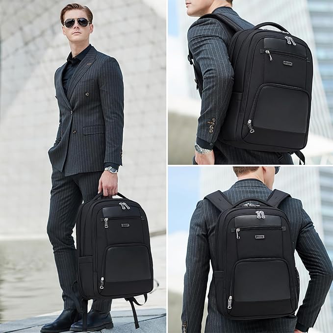 Travel Laptop Backpack for Men Women Black College Mens School Bookbag Men's Work Computer Backpack Business Traveling Back Pack with Charger 17 Inch Laptop Compartment Luggage strap