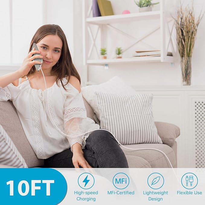 Phone 17 16 15 Charger Fast Charging,30W USB C Phone 17 16 15 Pro Max Charger Block &10FT Long Type C Cable Cord for i.Phone 17/17 Air/17 Pro/17 Pro Max/16/16 Plus/16 Pro/16 Pro Max/15/15 Pro Max,Pink