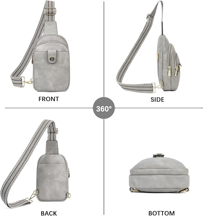 BOSTANTEN Small Sling Bag Crossbody Bags for Women Trendy Crossbody Purse Leather Chest Bag