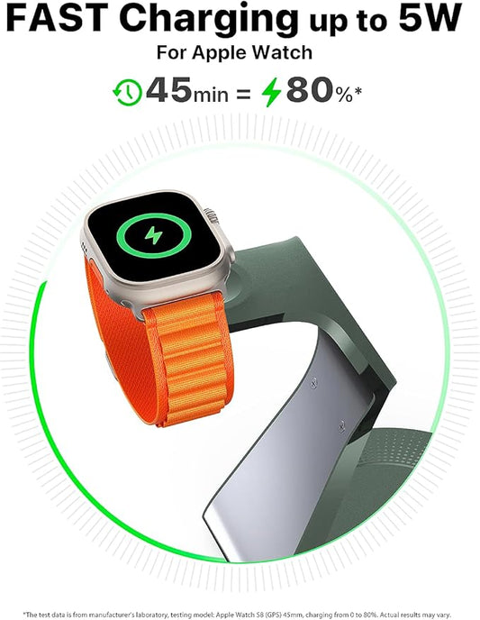 3 in 1 Charging Station for Apple Devices, Mag-Safe Charger Stand Fast Charging, Wireless Charger for iPhone 16/15/14/13/12 Series, & AirPods, & iWatch (USB-C Charger Included)