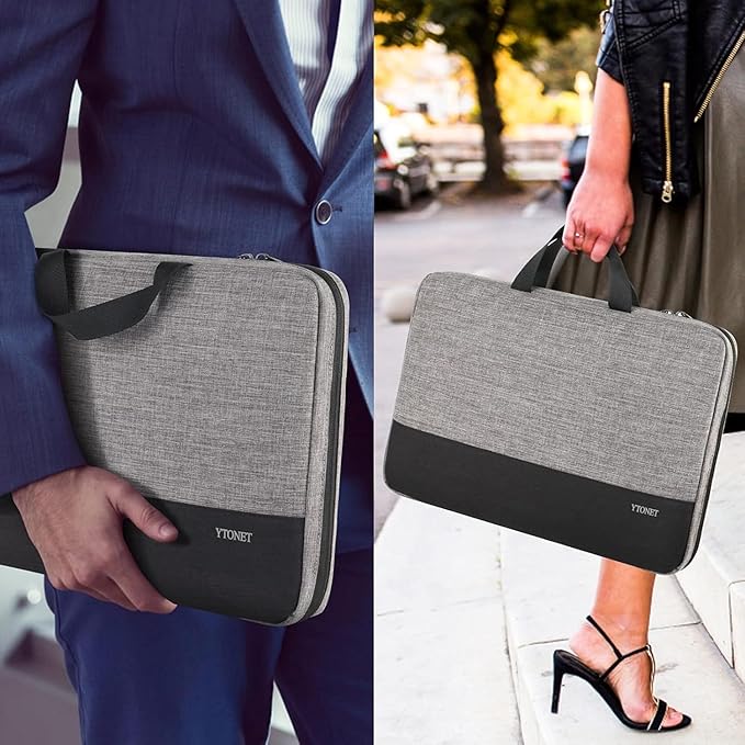 Ytonet 14 Inch Laptop Case Water Resistant Laptop Sleeve Cover Computer Carrying Bag Compatible with MacBook HP Lenovo Dell Asus Acer Chromebook Notebook, Grey