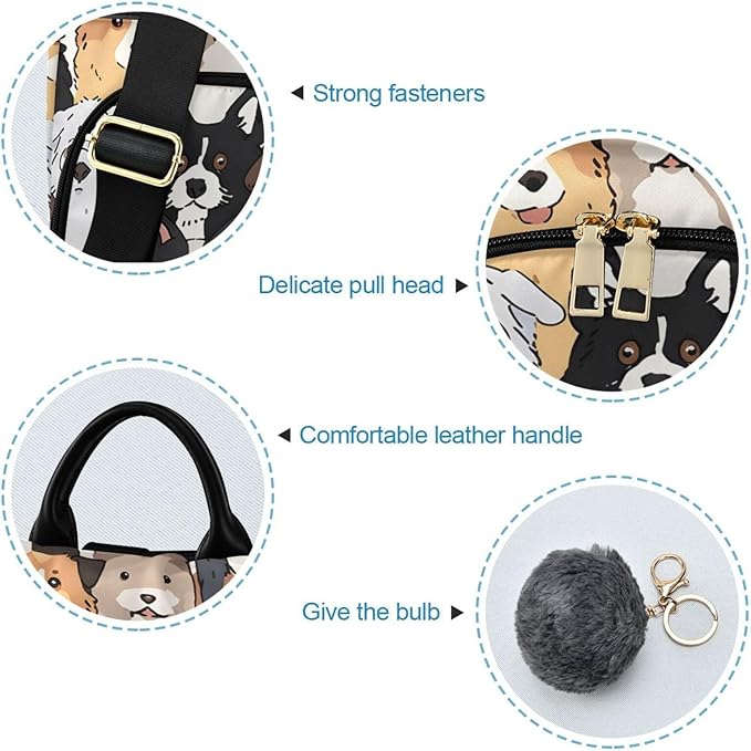ALAZA Cute Dog Prints Puppy Animal Backpack Purse for Women Anti Theft Fashion Back Pack Shoulder Bag