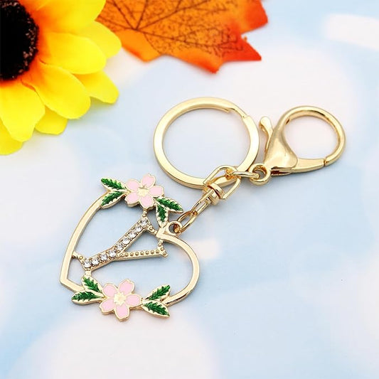 Elechobby Heart Shape Letter Keychain - Cute Accessory for Women,Sister,Mom,Bestie, Handbag Backpack Charm,Car Keyring