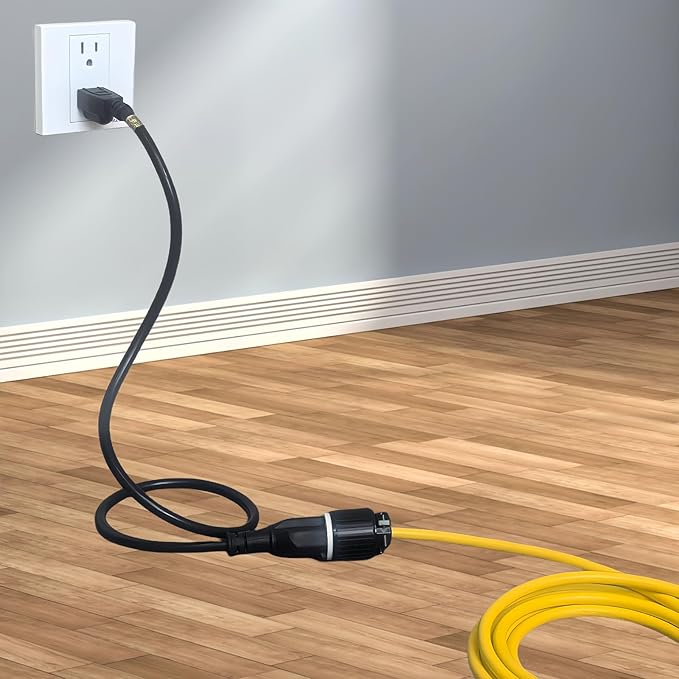 3-Feet 15 Amp Household AC Plug to 20 Amp T Blade Adapter Cable,14AWG 3-Foot 15 Amp to 20 Amp Plug Adapter Cord Nema 5-15P to 5-15R/5-20R 20Amp Comb AC Power Cord, Black