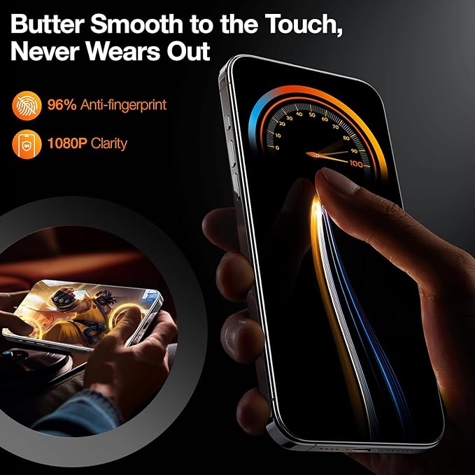 TORRAS Screen Protector for iPhone 2023 Diamond Shield Shatterproof Full Coverage, 6.7 inch, 2 Pack