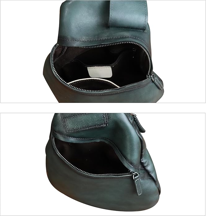 Genuine Leather Sling Bag for Men and Women Classical Real Leather Sling Backpack Purse Crossbody Bag for iPad Pro 11 inch