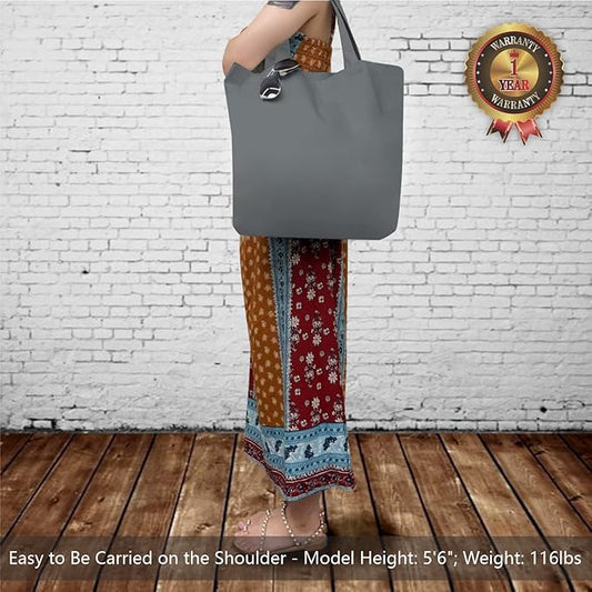 TOPDesign 3-Pack Super Strong Large 12oz Cotton Canvas Tote Bags, Reusable Grocery Shopping Cloth Bags, Fashionable Two-Tone Totes for Crafts, DIY Your Creative Designs