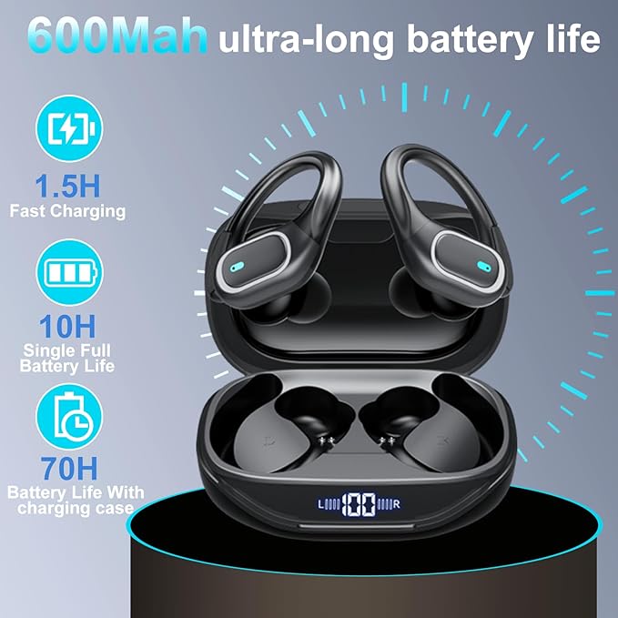 Translation Earbuds, 164 Languages Ai Translation Earbuds Real Time, Bluetooth 5.4 Translator Device,Noise Cancelling,70 Hours Battery, Translation Headphones for Travel&Business&Study, Black