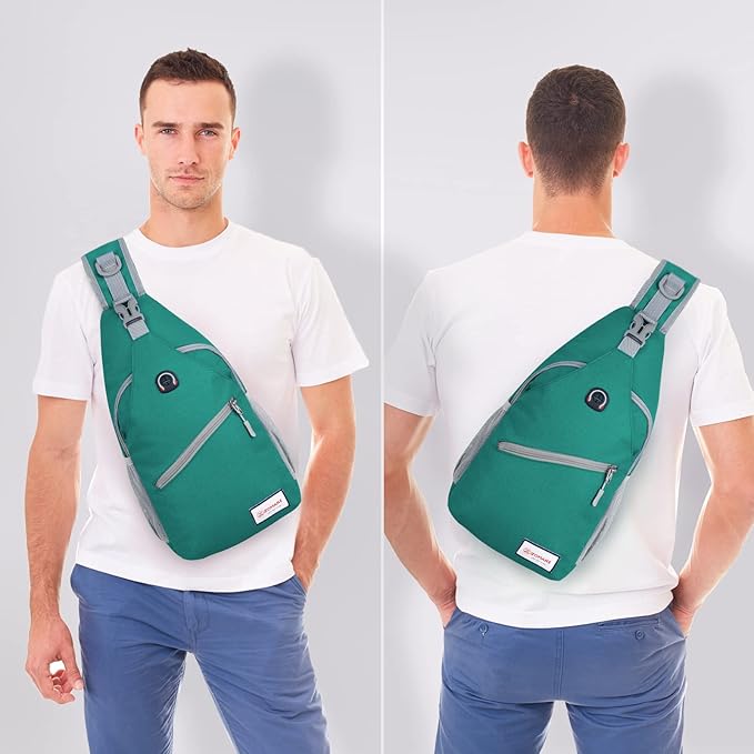 ZOMAKE Sling Bag,Small Crossbody Sling Backpack,Water Resistant Shoulder Daypack for Travel,Anti Thief Chest Bag for Hiking(Army Green(New))