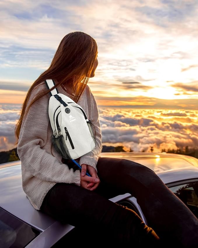 Sling Bag for Women, Crossbody Bag for Men, Cross Body Hiking Backpack, Travel Daypack, Chest Pack with Chest Phone Holder