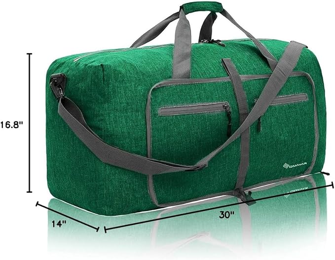 Dimayar 115L Travel Duffle Bag for Men Women - Foldable Duffel Bag with Shoes Compartment - Overnight Bags Waterproof & Tear Resistant(Forest Green)