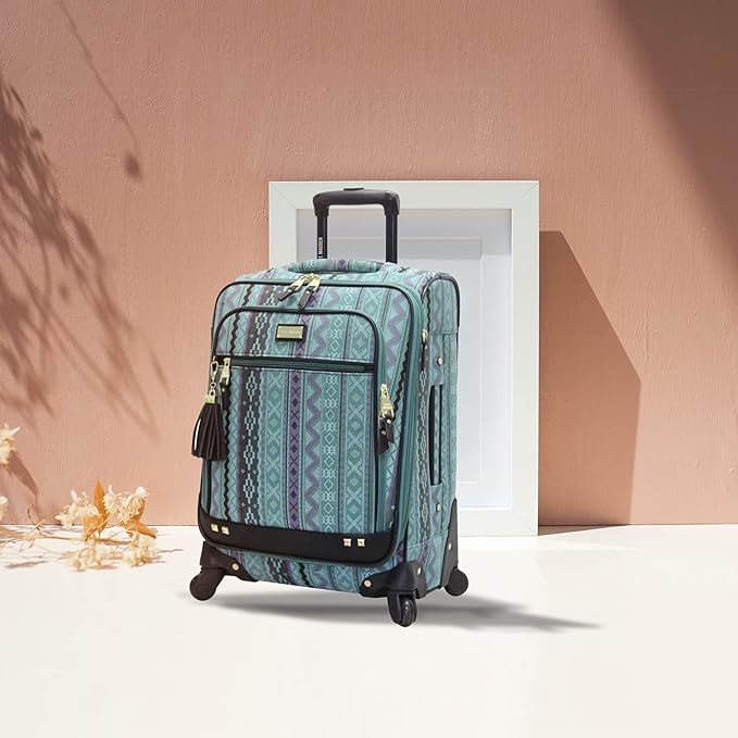 Steve Madden Unisex-Adult (Luggage only) Carry on Bag with Spinner Wheels, Legends Turquoise, 20in