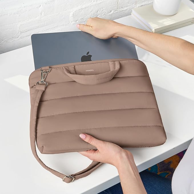 Vandel 15-16 inch Laptop Carrying Case Sleeve with Strap, Shoulder Bag with Handle, 16 in Laptop Bag for Women, MacBook Air 15 Inch Carrying Case, MacBook Pro 16, 15.6 in HP, Dell Lap top Messenger