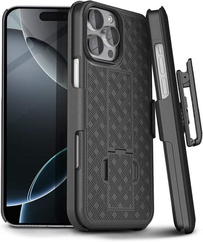 MOTIVE for iPhone 16 Pro Holster Case, Belt Clip Case for iPhone 16 Pro, Shell Holster Combo 16 Pro, Slim Rugged Drop Shockproof Protective Cover with Kickstand (6.3") | Ranger Series