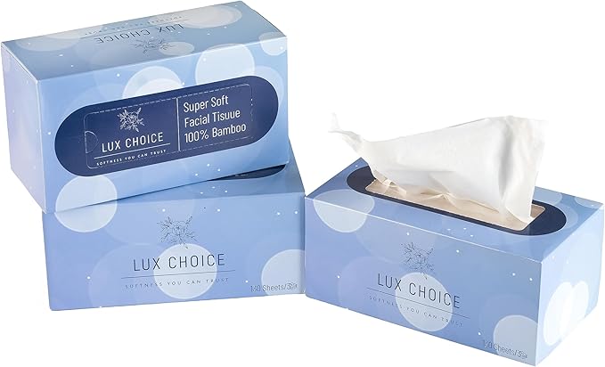 Bamboo Facial Tissues – 130 Tissues, 3 Ply,12 Boxes (1560 Total), Ultra Soft, Eco-Friendly & Hypoallergenic – for Home, Baby Care & Sensitive Skin
