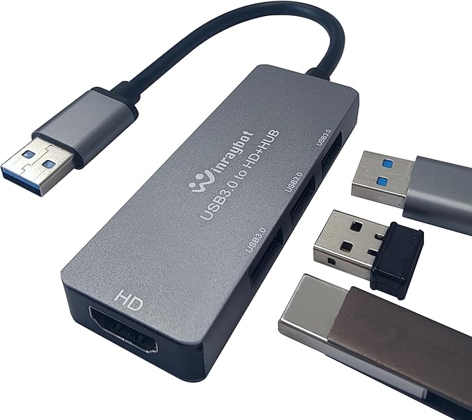 USB to HDMI Adapter,USB hub with HDMI,USB 3.0 to HD,HDMI to USB Adapter for Monitor,USB hub for Laptop with HD Supports Mac & Windows
