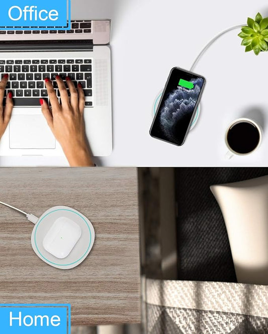 Fast Wireless Charger for iPhone 17, NANAMI 7.5W Charging Pad Compatible iPhone17/17 Air/17 Pro/17 Pro Max/16/15/14/13/12, 10W Qi Charger for Samsung Galaxy S25/S24/S23/S22/S21/S20/Note 20 & AirPods 2