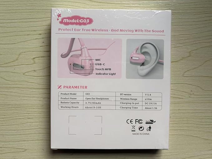 BANIGIPA Kids Headphones, Open Ear Headphones Comfortable for Teens Child Boys Girls, Wireless Bluetooth 5.4 Headset w/Mic for School/Tablet/Travel, 13g Ultra-Light, Protect Hearing, 10H Playtime