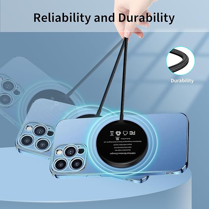 Magnetic Wireless Charger for iPhone 16 Pro Max/16 Pro/16/16 Plus/15/14/13/12 Series AirPods 3/2/Pro/Pro 2 15w Mag-Safe Charger Magnet Charging Pad with USB-C Ports