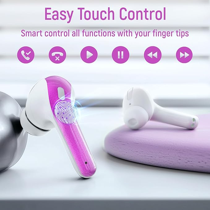 Wireless Earbuds Bluetooth 5.4 60H Playtime in-Ear Headphones with Mic & LED Display, IPX7 Waterproof Earphones for Sports, Workouts & Running