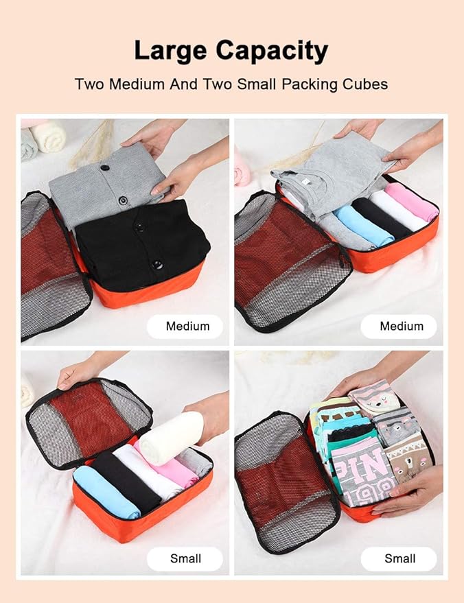 GOX Ultra Light 5 piece Packing Cubes Travel Luggage Organizer 1 Large 2 Medium 2 Small