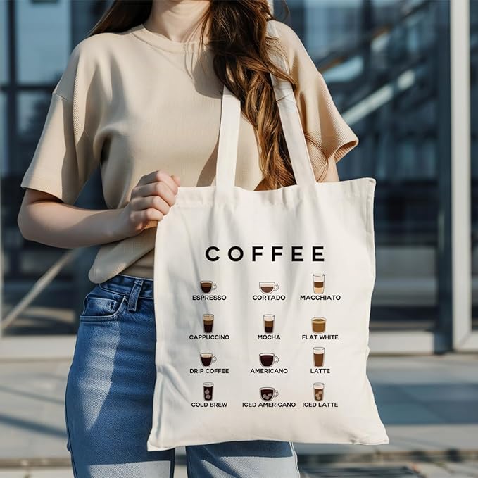 Canvas Tote Bag Aesthetic for Women,Reusable Canvas Cute Shoulder Bag for Grocery, Shopping, Beach & Daily Use