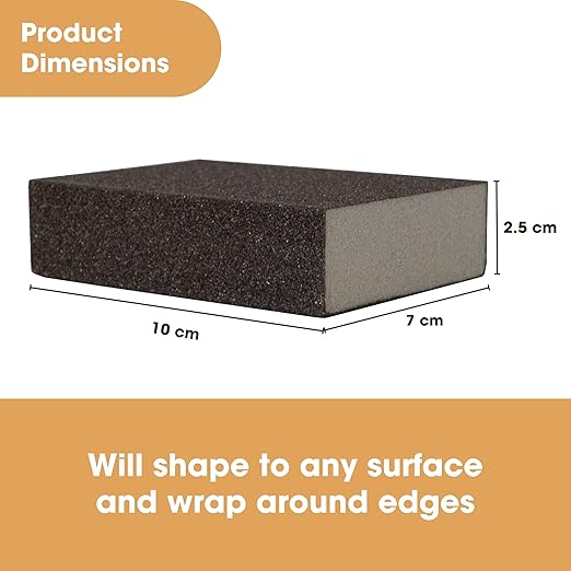 Furniture Clinic Sanding Block - Pack of 4 Wet & Dry Sanding Sponges (Coarse 60 / Medium 80 / Fine 120 220) - Abrasive Grit Sandpaper Blocks for Wood, Walls & Ceilings