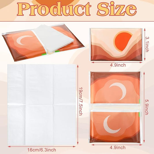 24 Packs Travel Size Tissue Pocket Slim Pack Facial 3 Ply Wallet Size Pocket Tissues for Travel Wedding Party Favors, 6 Styles(Sun Scene)