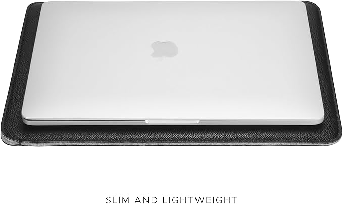 Comfyable Laptop Sleeve 15 Inch Precisely Compatible with MacBook Air 15" M4 2025 A3241 & M3 2024 A3114 & M2 2023 A2941, Faux Leather Cover Case, Black